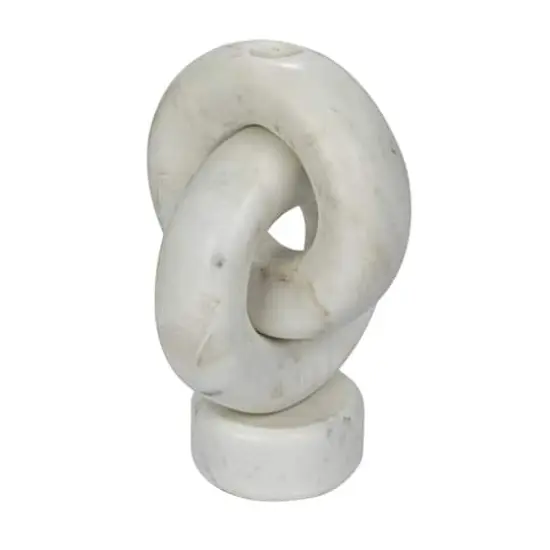 Hello Honey&reg; 8" White Decorative Marble Chain Link Taper Candle Holder {1}