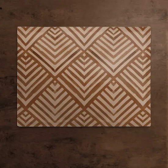 Watercolor Diamond Cotton Twill Placemat Rust {3}