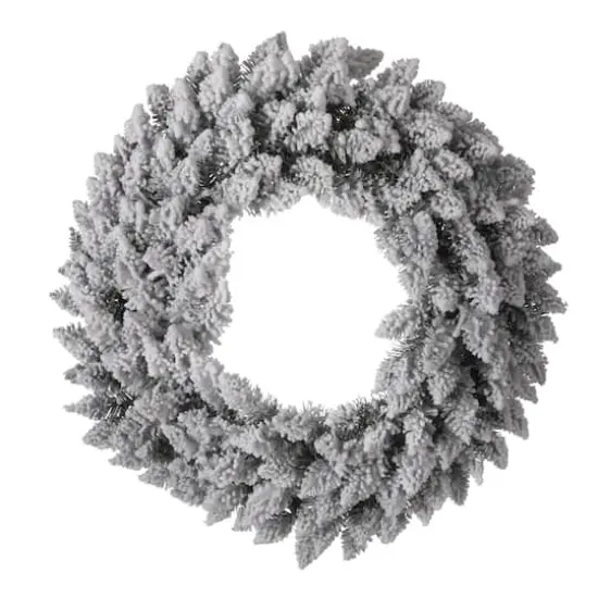 Glitzhome&reg; 24" LED Snow Flocked Christmas Wreath {5}