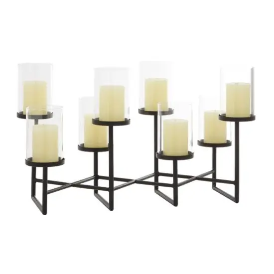 Black Metal Modern Candelabra, 15" x 26" x 12" {1}