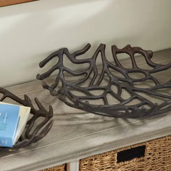 Set of 2" Black Aluminum Coastal Tray, 15", 12" {8}