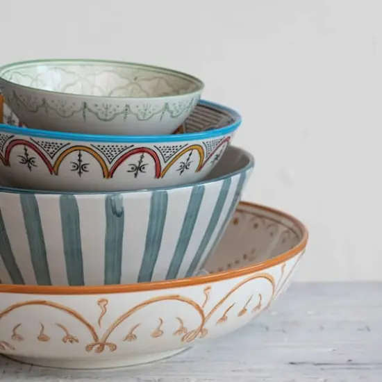 Hello Honey&reg; Multicolor Hand Painted Stoneware Bowl {4}