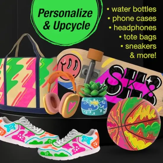 Faber-Castell 4 Color Neon Shake & Paint Acrylic Markers {7}