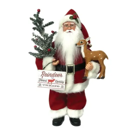 15" Reindeer Treats Santa Claus Decoration {1}