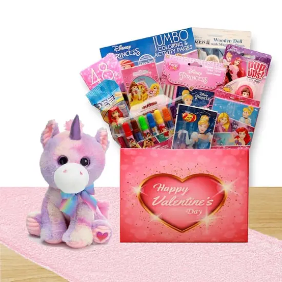 Disney&reg; Princess Valentines Gift Box with Unicorn Plush {1}
