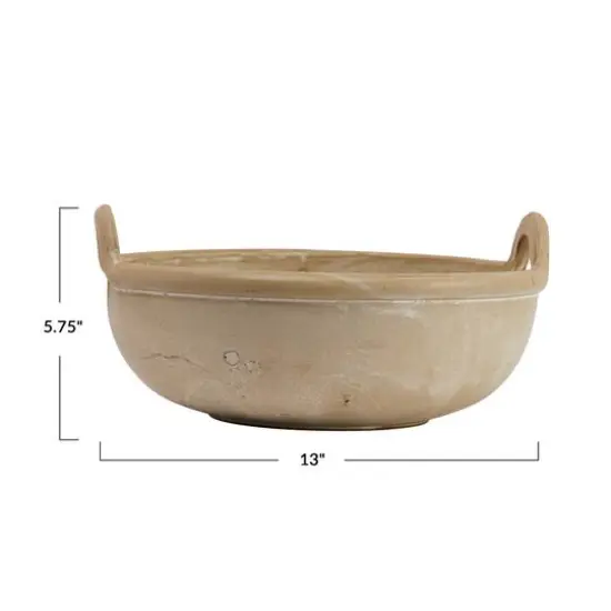 Hello Honey&reg; Tan Reactive Glaze Stoneware Serving Bowl with Handles {7}