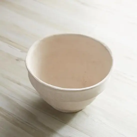 10" Beige Recycled Paper Chalk Bowl {5}