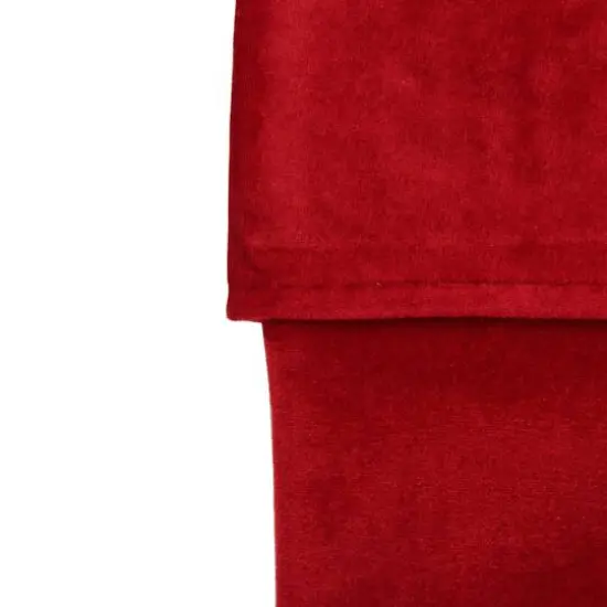 19" Traditional Velvet Christmas Stocking, Red {5}