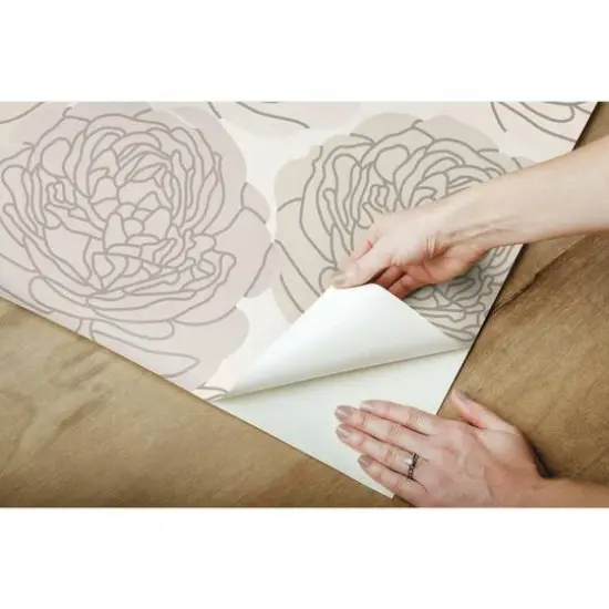 RoomMates Bed of Roses Peel & Stick Wallpaper Taupe/Gray {10}