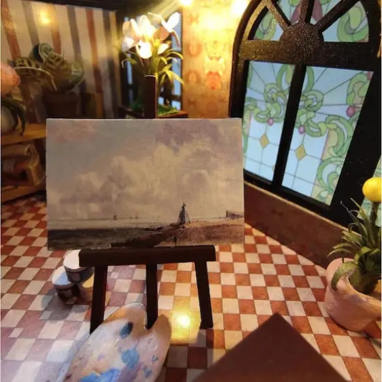 Wizardi House in English Style Miniature Dollhouse Roombox Kit {8}