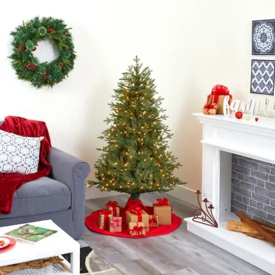 5ft. Pre-Lit New Hampshire Spruce Artificial Christmas Tree, Warm White LED Lights {9}