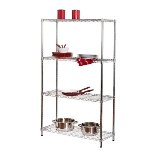 Honey Can Do Chrome 4-Tier Heavy-Duty Adjustable Shelving Unit {4}
