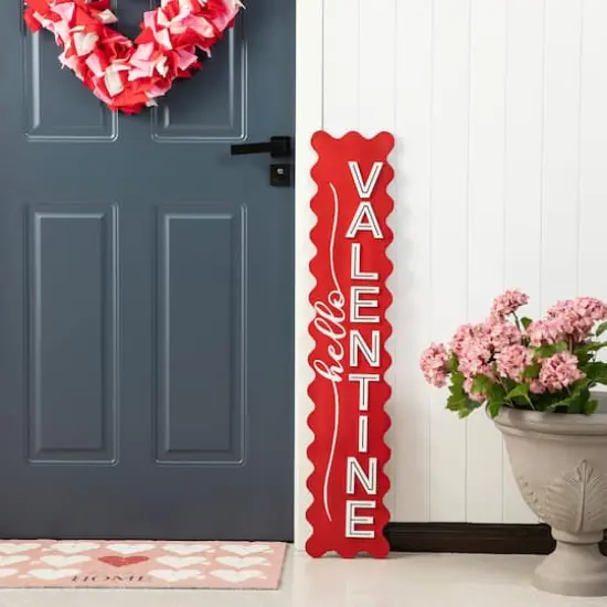 Glitzhome&reg; 39.25" Wooden Hello Valentine Porch D&eacute;cor {7}