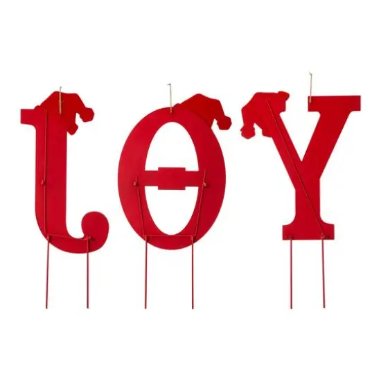 Glitzhome&reg; 2.5ft. Metal Joy Yard Stake Set {9}