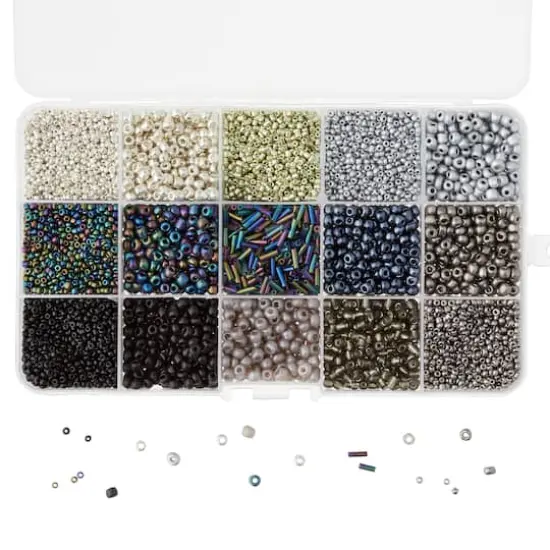 Black & Silver Mix Glass Seed Beads by Bead Landing&reg; {1}