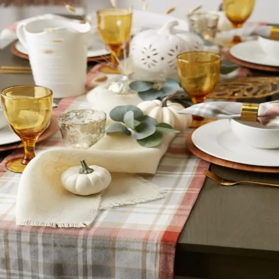 DII&reg; 108" Plaid Thanksgiving Cozy Picnic Table Runner {6}