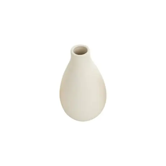 7.75" Cream Ceramic Minimalistic Vase {5}