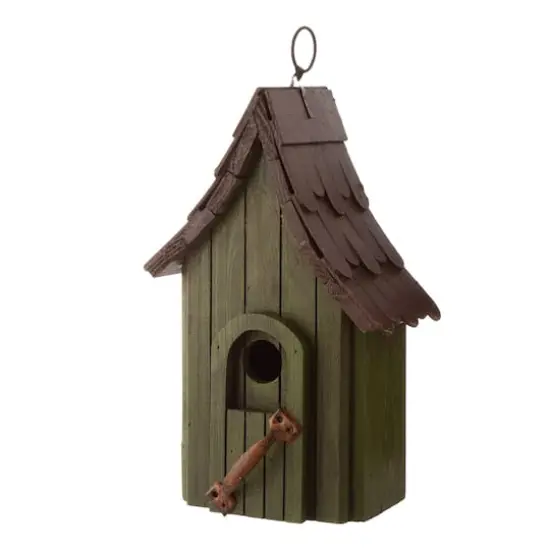 Glitzhome&reg; 11.61" Distressed Wooden Birdhouse {1}