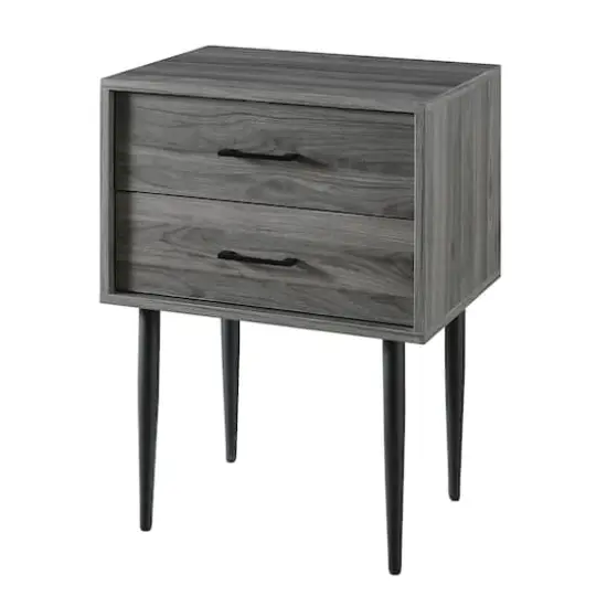 Walker Edison Slate Gray Modern Side Table {4}