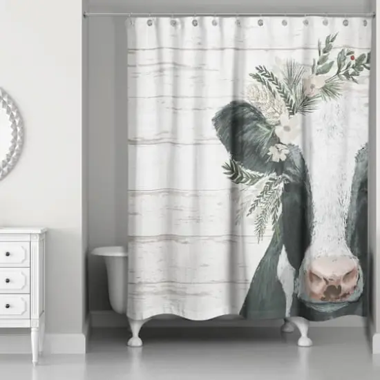 Floral Dairy Cow 71" x 74" Shower Curtain {1}