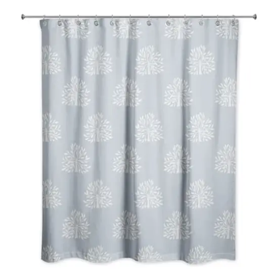 Blooming Bush Shower Curtain, 71" x 74" Blue {1}