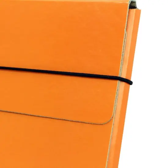 JAM Paper Strong Thin Portfolio Carrying Case with Elastic Band Closure Orange {6}