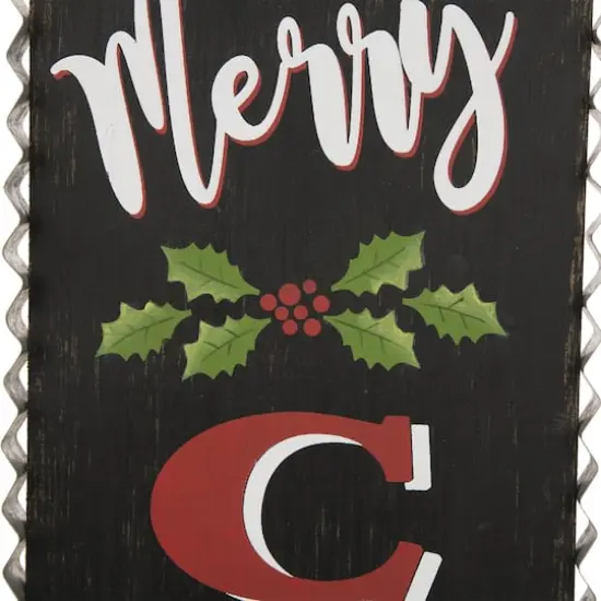 Glitzhome&reg; 3ft. Black Wooden Christmas Porch Sign {5}
