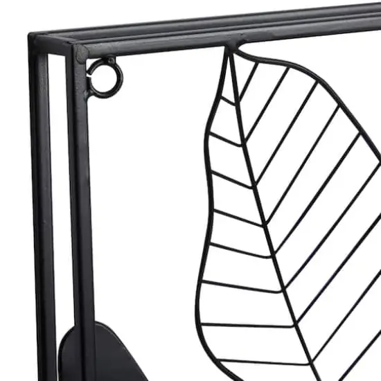 Black Contemporary Floral Metal Wall D&eacute;cor Set {6}