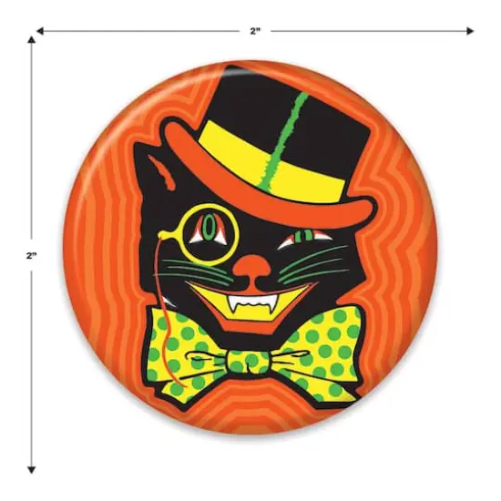 Beistle Vintage Halloween Cat Button, 6ct. {6}
