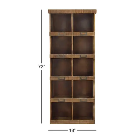 Brown Wood Rustic Wall Shelf, 42" x 18" x 7" {7}