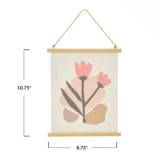 Hello Honey&reg; Abstract Floral Canvas Wall Scroll {8}
