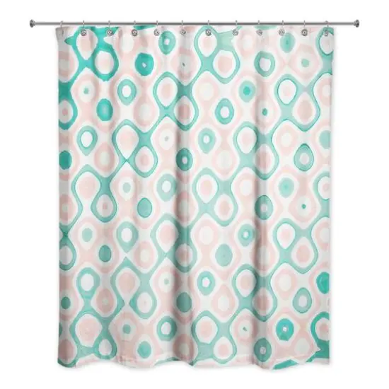 Circles Shower Curtain Pink/Green {1}