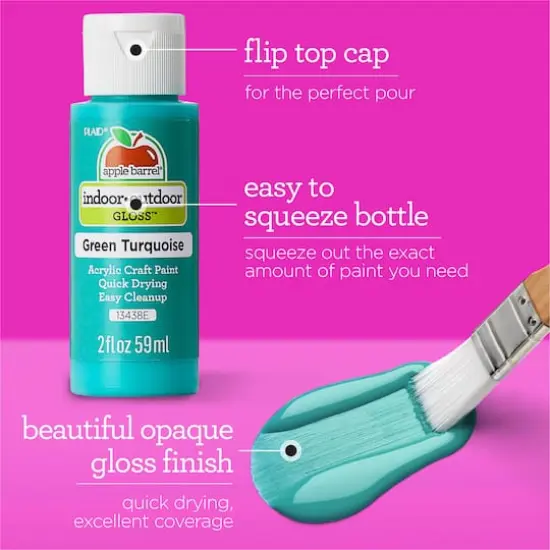 Apple Barrel&reg; Acrylic Glossy Brights 12 Piece Paint Set {5}