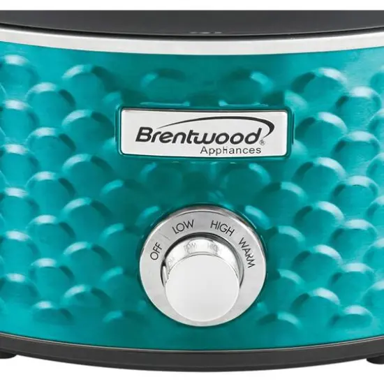 Brentwood Blue 4.5qt. Scallop-Pattern Slow Cooker {7}