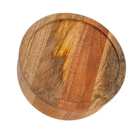 Hello Honey® 10" Round Natural Mango Wood Serving Bowl with Lid {11}
