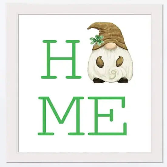 Home Gnome 16" x 20" White Framed Print Under Plexiglass {1}