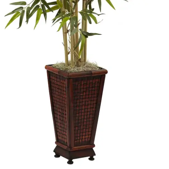 6ft. Bamboo Tree with Red Decorative Planter {4}