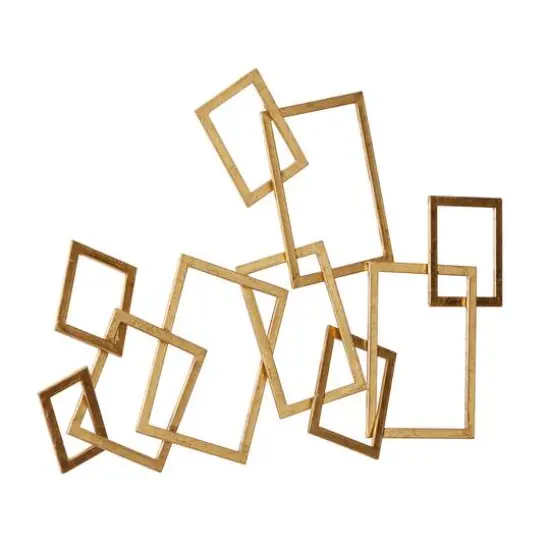 CosmoLiving by Cosmopolitan Gold Metal Contemporary Wall Decor {3}
