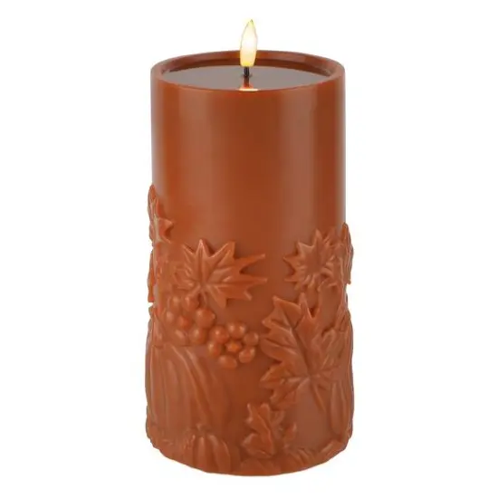 8" Fall Leaf LED Pillar Candle by Ashland&reg; Pumpkin Leaf {3}