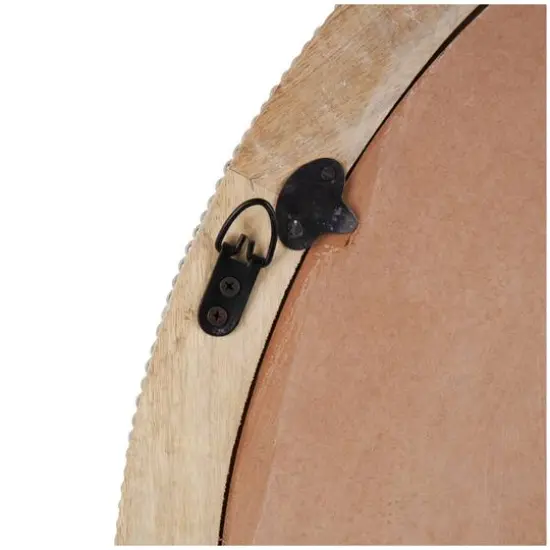 36" Light Brown Wall Mirror with Silver Beaded Outline {7}