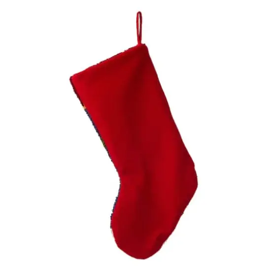 Glitzhome&reg; 19" Santa Hooked Stocking {5}