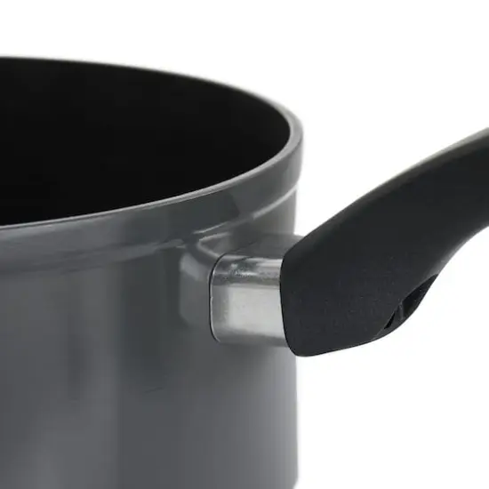 Martha Stewart Everyday 1.6qt. Aluminum Sharkey Gray Saucepan with Lid {8}