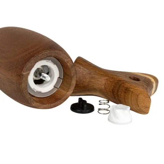 Hello Honey® 7.75" Natural Acacia Wood Fish Tail Shaped Pepper Mill {4}