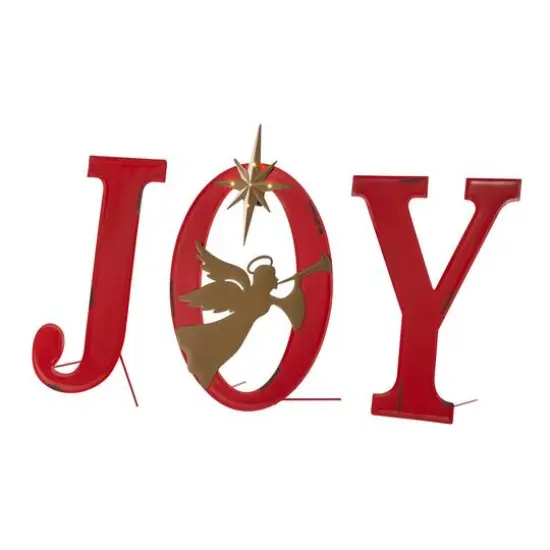 Glitzhome&reg; 3.5ft. LED Metal Joy Angel Yard Stake Set with Timer {5}