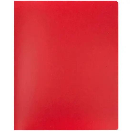 JAM Paper Heavy Duty Plastic 4-Pocket Folder, 2ct. Red {5}