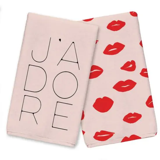 J'adore Lips Tea Towel Set of 2 {1}