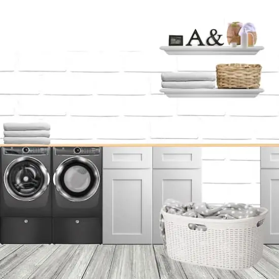 Mind Reader Ivory Laundry Basket with Cutout Handles {2}