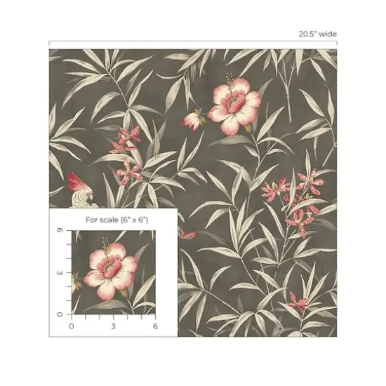 Surface Style Bamboo Garden Peel & Stick Wallpaper Cinder {4}