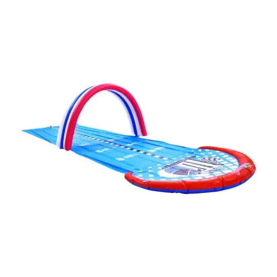Pool Central® 16ft. Inflatable Ground Race Track Water Slide {4}