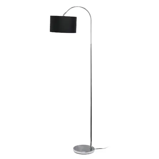 Simple Designs 65" Arched Brushed Nickel Floor Lamp Black {13}